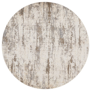 Weave & Wander Frida Silver/Beige 7'9"x7'9" Round Power Loomed Area Rug