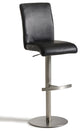 38" Black Eco Leather And Steel Bar Stool