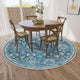 Indoor/Outdoor Marbella MB4 Navy Machine Washable 8' x 8' Round Rug