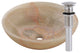 Green Onyx Vessel Sink and Drain, Brushed Nickel