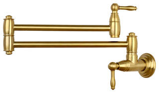 Copper Pot Filler Kitchen Faucet Wall-Mounted, Brushed Gold