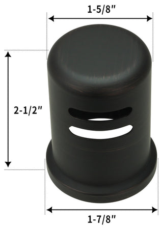 Copper Kitchen Dishwasher Air Gap Cap, Oil Rubbed Bronze