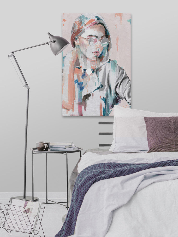 "Hipster Girl" Painting Print on Wrapped Canvas, 40"x60"