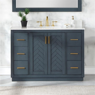 Gazsi 48" Single Bathroom Vanity Set in Charcoal Blue without Mirror