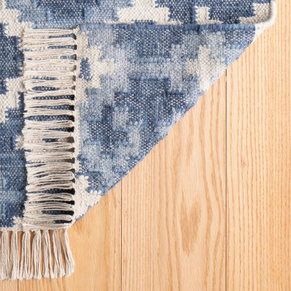 Dash & Albert Marmara Kilim Handwoven Cotton Rug, Blue, 2' x 3'