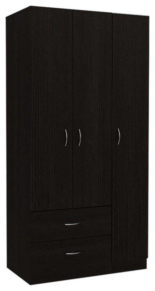 Three Door Armoire Clark, Bedroom, Black