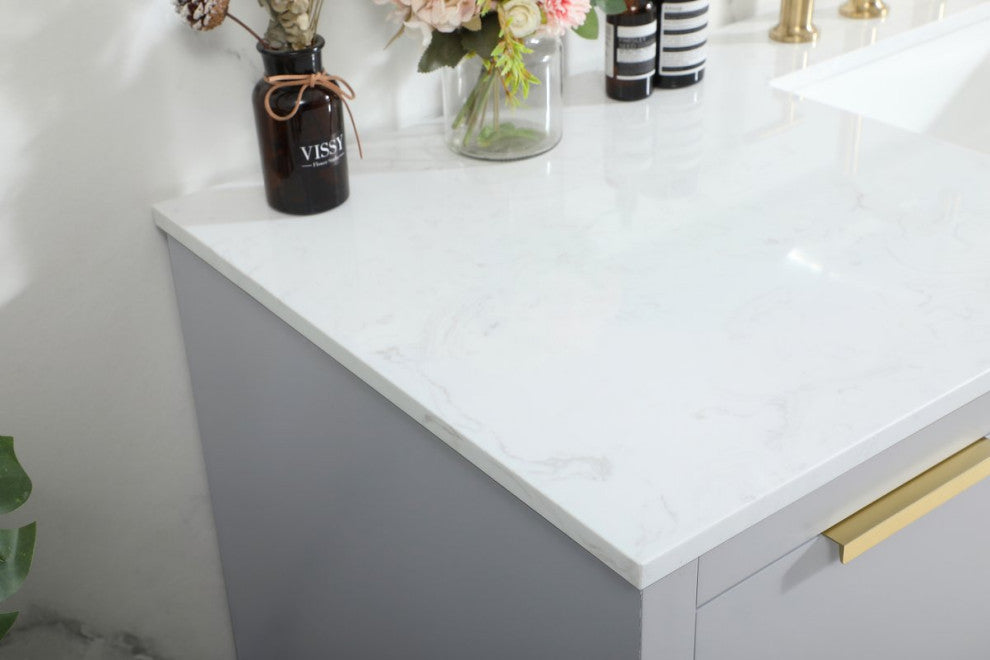 Bethany Single Bathroom Vanity, Gray, 60"