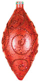 5" Red Teardrop Ornament With Red Glitter