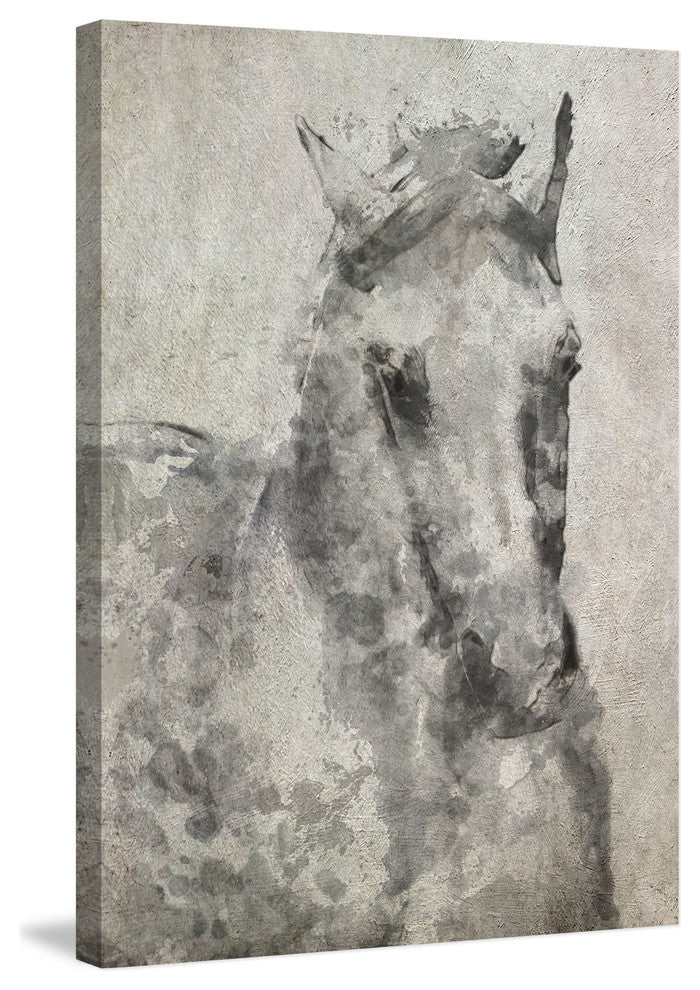 Marmont Hill, "White Grey Horse" by Irena Orlov Painting Wrapped Canvas, 16x24
