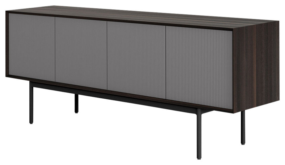 Calais Sideboard in Smoked Oak and Matte Dark Gull Gray