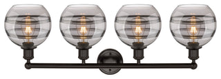 Edison-Rochester 4-Light 35" Bath Vanity Light, Oil Rubbed Bronze, Light Smoke