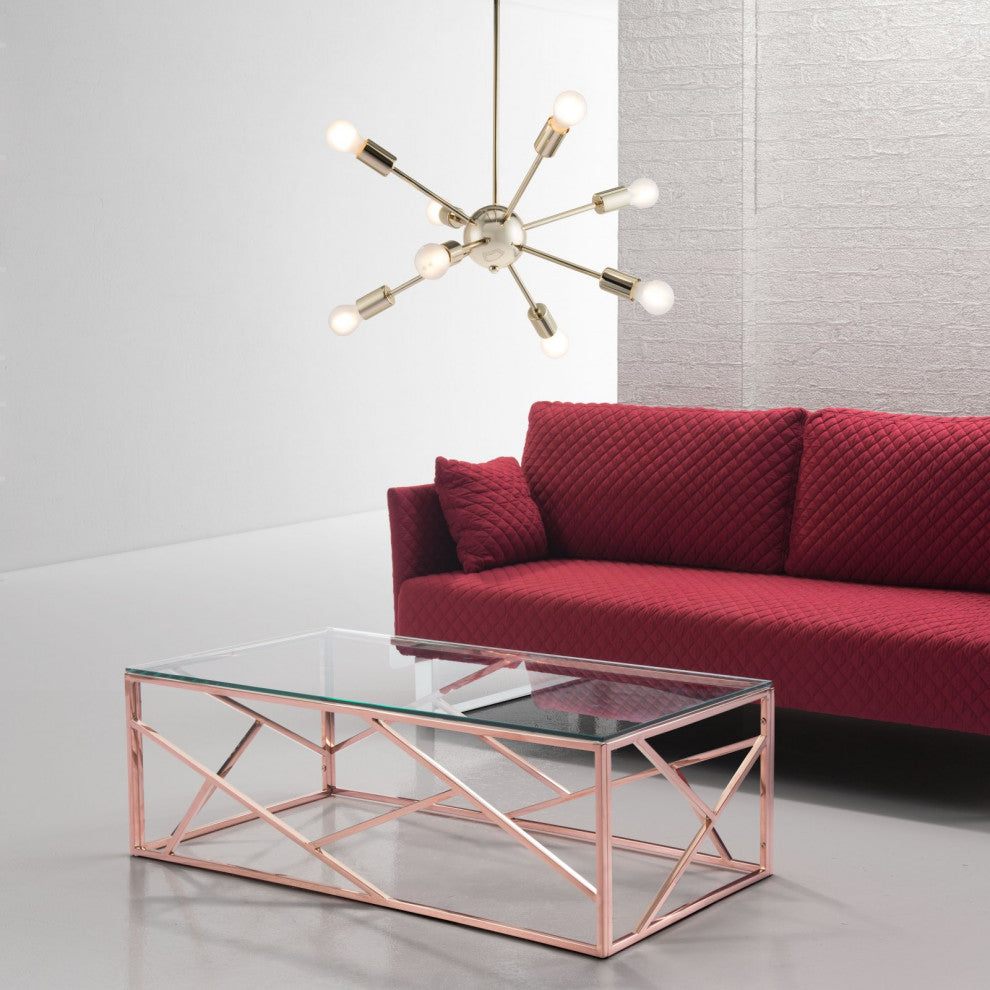 Pendant Ceiling Light Fixture, Steel Metal, Gold, Mid Century Lounge Cafe Lobby