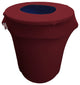 LA Linen Stretch Spandex Trash Can Cover, 32 gal. Round, Burgundy