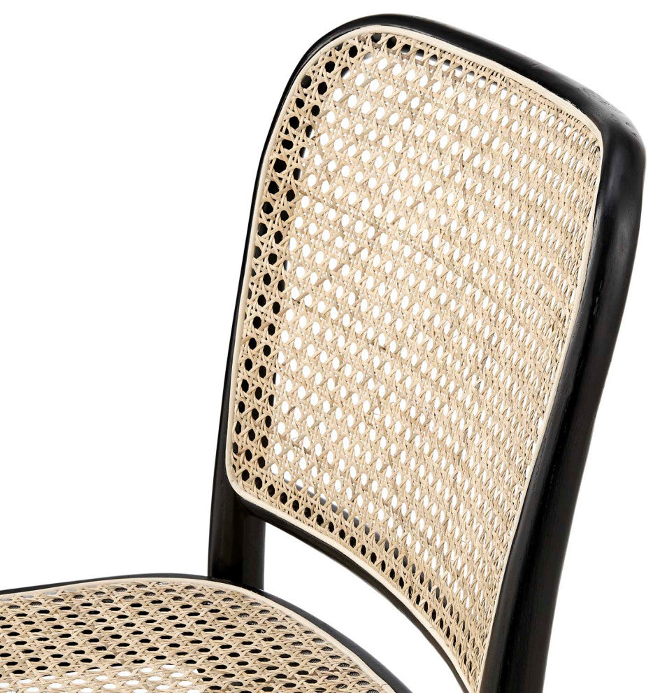 Side Dining Chair, Black, Wood, Modern, Kitchen Bistro Restaurant Hospitality