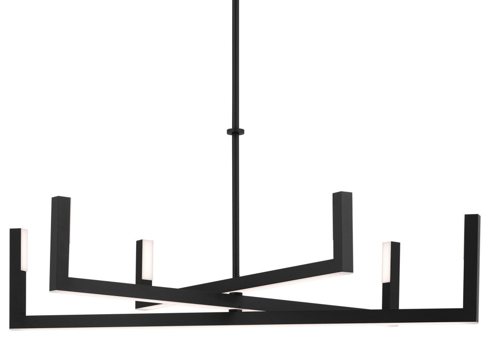 Priam 43.75" 6 Light LED Chandelier, Matte Black