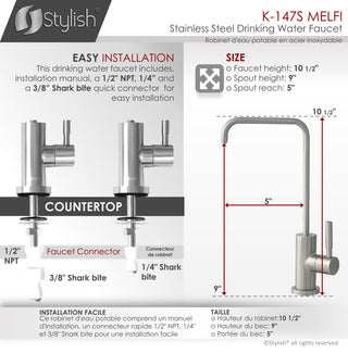 K130SK147S Single Handle Pull Down Kitchen Faucet With Cold Water Tap