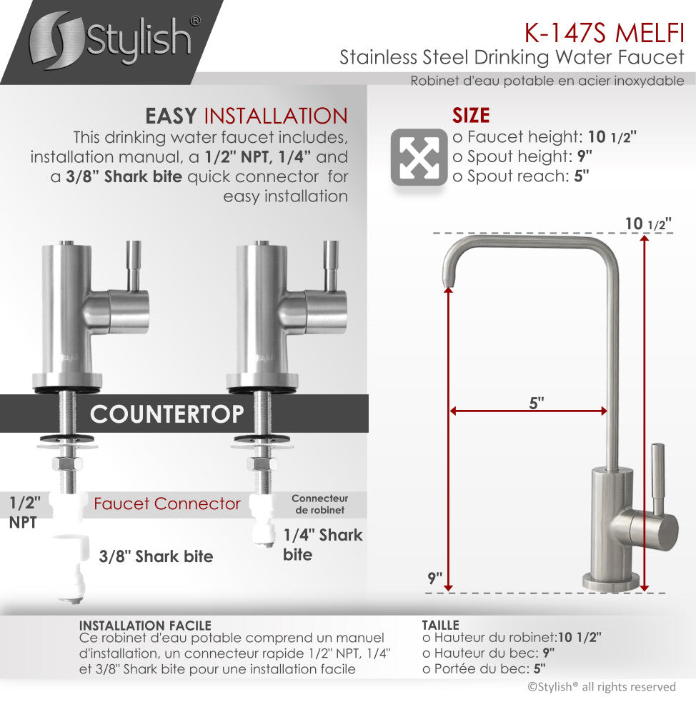 K130SK147S Single Handle Pull Down Kitchen Faucet With Cold Water Tap