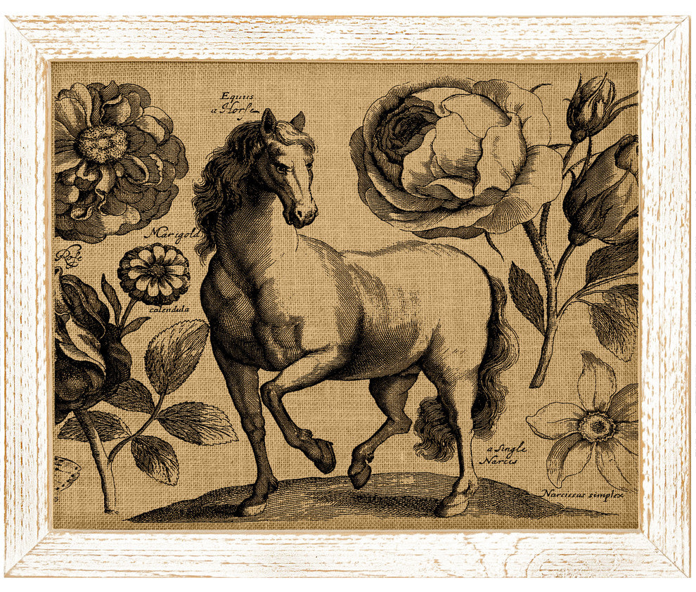 Horse Burlap Wall Art