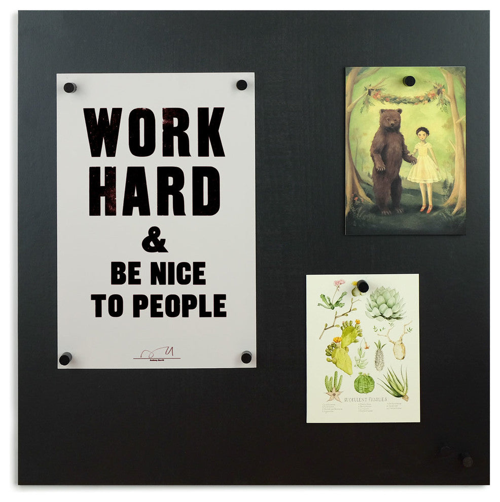 SMORGAS Wood Magnetic Bulletin Board Set, Black