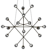 Sonneman 2084K Proton 18 Light 40"W LED Chandelier - Polished Black Nickel