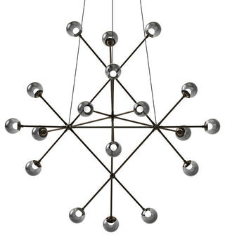 Sonneman 2084K Proton 18 Light 40"W LED Chandelier - Polished Black Nickel