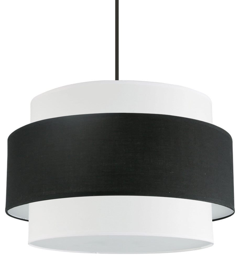 Black & White Contemporary Chandelier With Matte Black Metal
