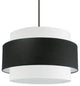 Black & White Contemporary Chandelier With Matte Black Metal