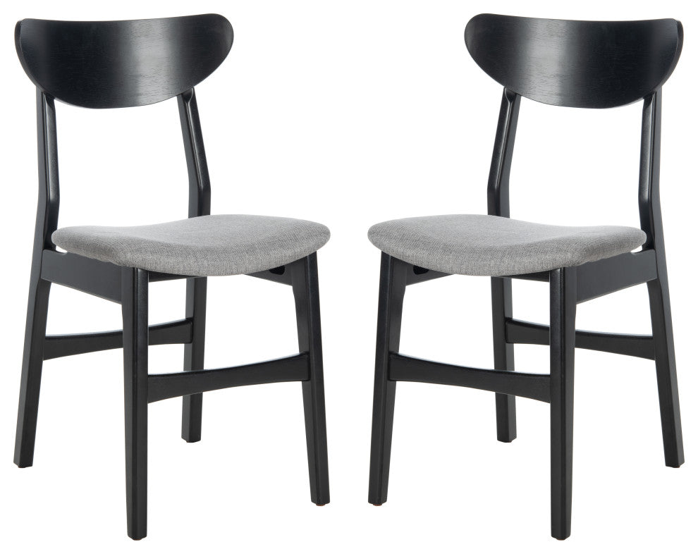 Safavieh Lucca Retro Dining Chair, Set of 2, Black/Grey