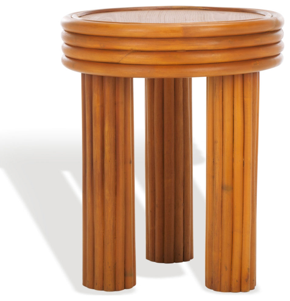 Safavieh Couture Bayaround Rattan Round Accent Table, Natural