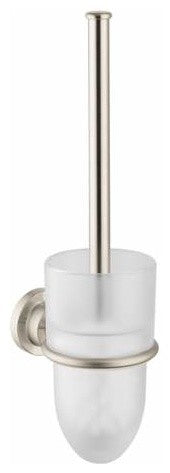 Hansgrohe Toilet Brush Wall Mounted w/ Holder/Frosted Crystal Glass Cup
