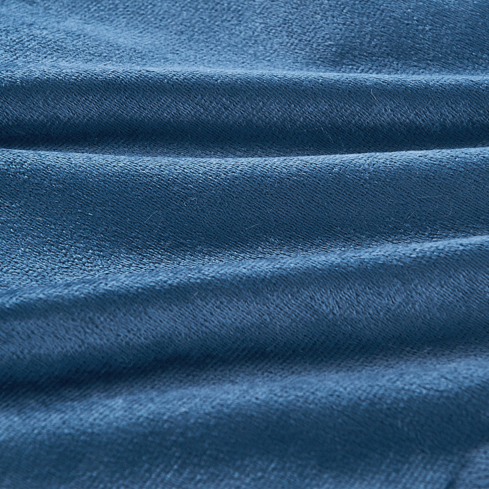 Mongolian Tie Dyed Faux Fur Pillow Cover 2 Piece Set, Blue