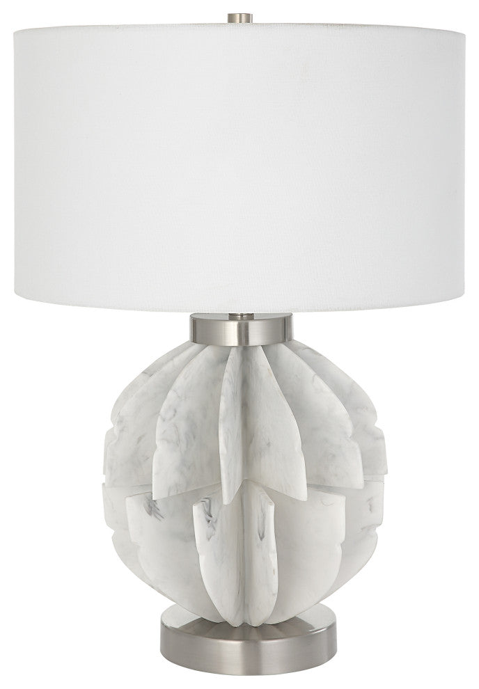 Uttermost Repetition White Marble Table Lamp
