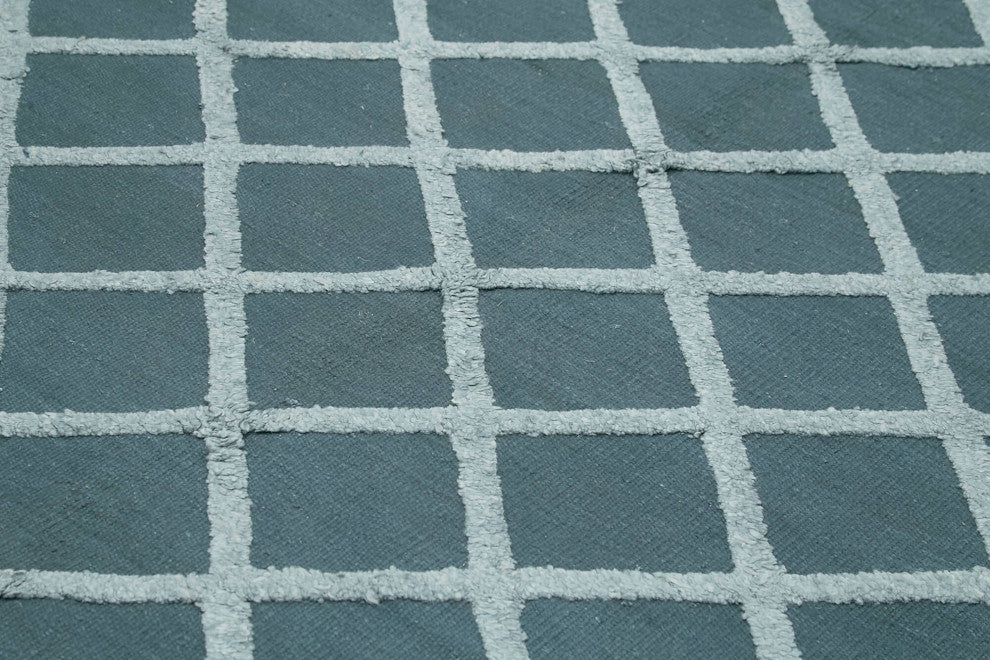 Rug N Carpet - Handwoven Modern Design 8' 1'' x 10' 0'' Wool Flatweave Kilim Rug