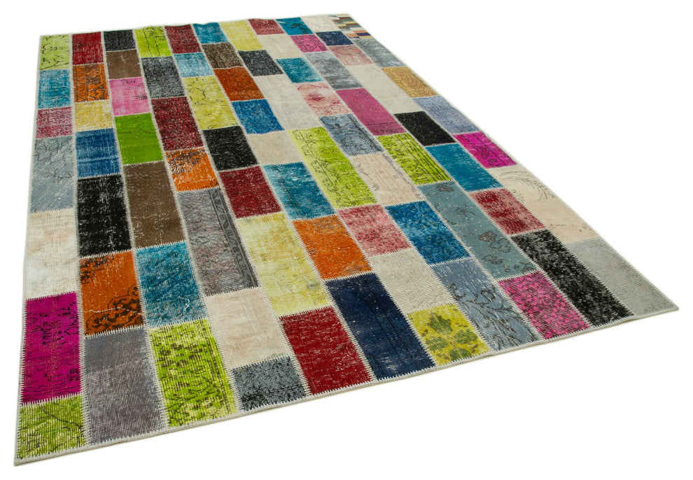 Rug N Carpet - Handmade Anatolian 6' 8" x 10' 0" Wool Patchwork Area Rug