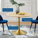 Tulip 40" Wood Dining Table-Gold Natural