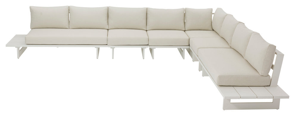 Maldives Cream Water Resistant Fabric Outdoor Patio Modular Sectional