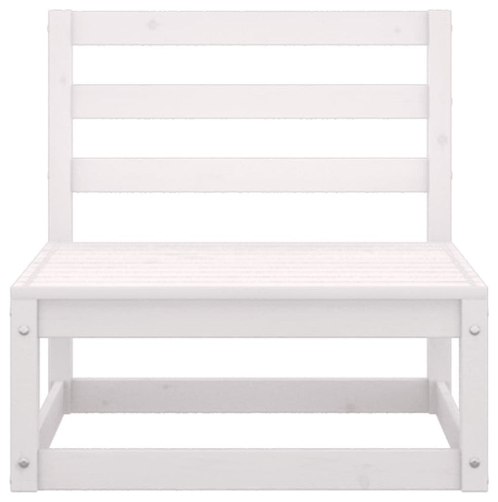 vidaXL 3 Piece Patio Lounge Set With Cushions White Solid Pinewood