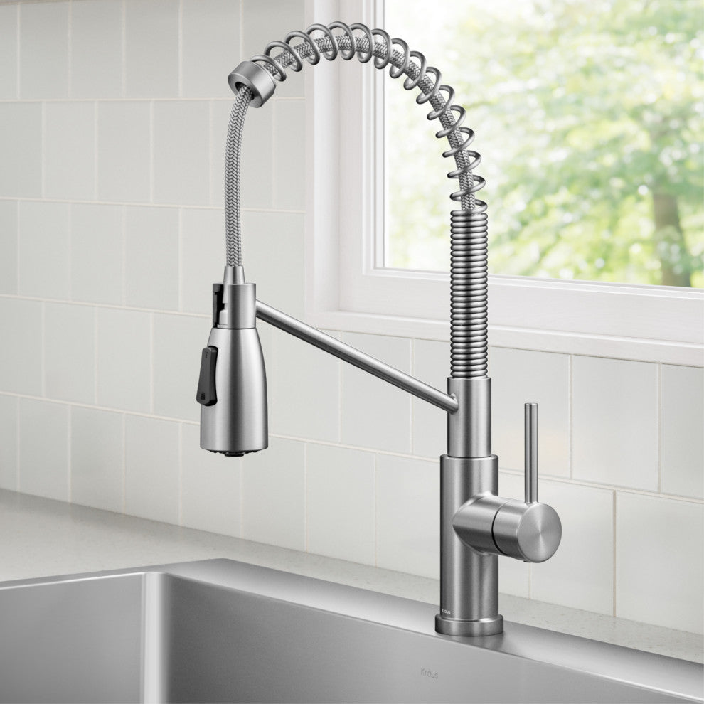 KRAUS Coda Commercial Style 2-Function 1-Handle Pull Down Kitchen Faucet, SFS