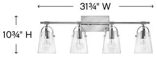 Hinkley Foster Large Four Light Vanity, Chrome