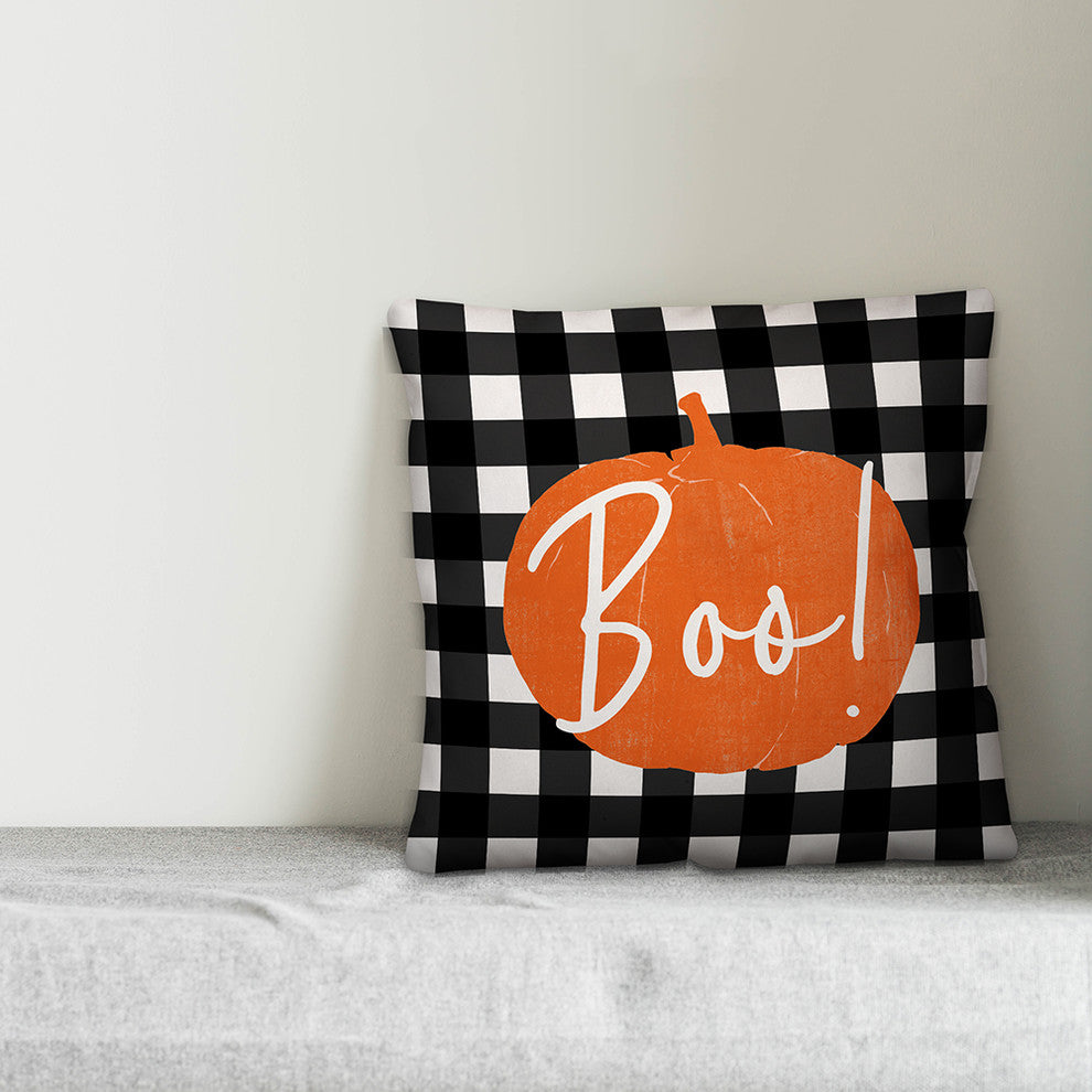 Boo Buffalo Check Throw Pillow