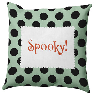 Halloween Spooky Dots Accent Pillow, Mint Green, 20"x20"