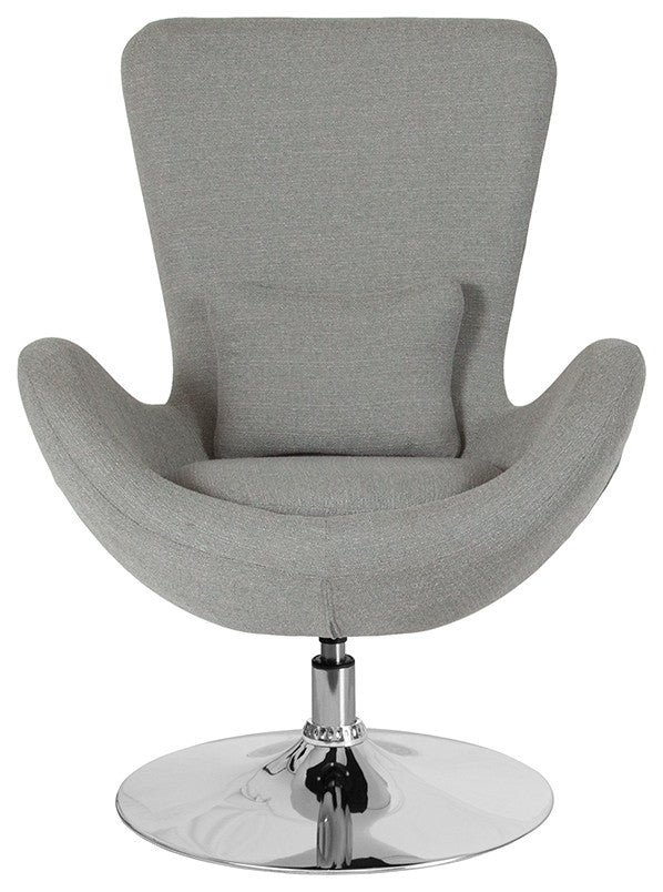 Egg Series Light Gray Fabric Side Reception Chair