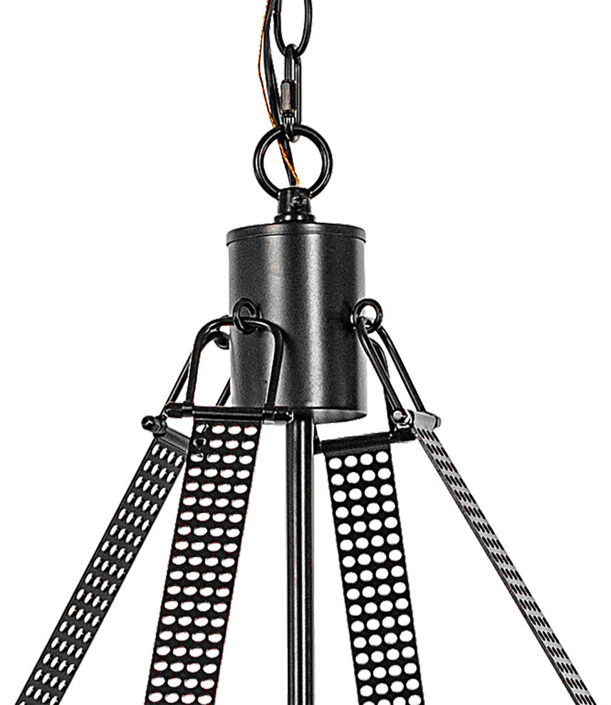 8 Light Wagon Wheel Candle Style Chandelier, Classic Black
