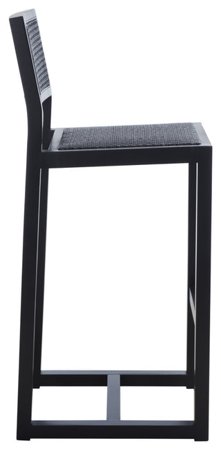 Safavieh Seika Rattan Bar Stool, Black