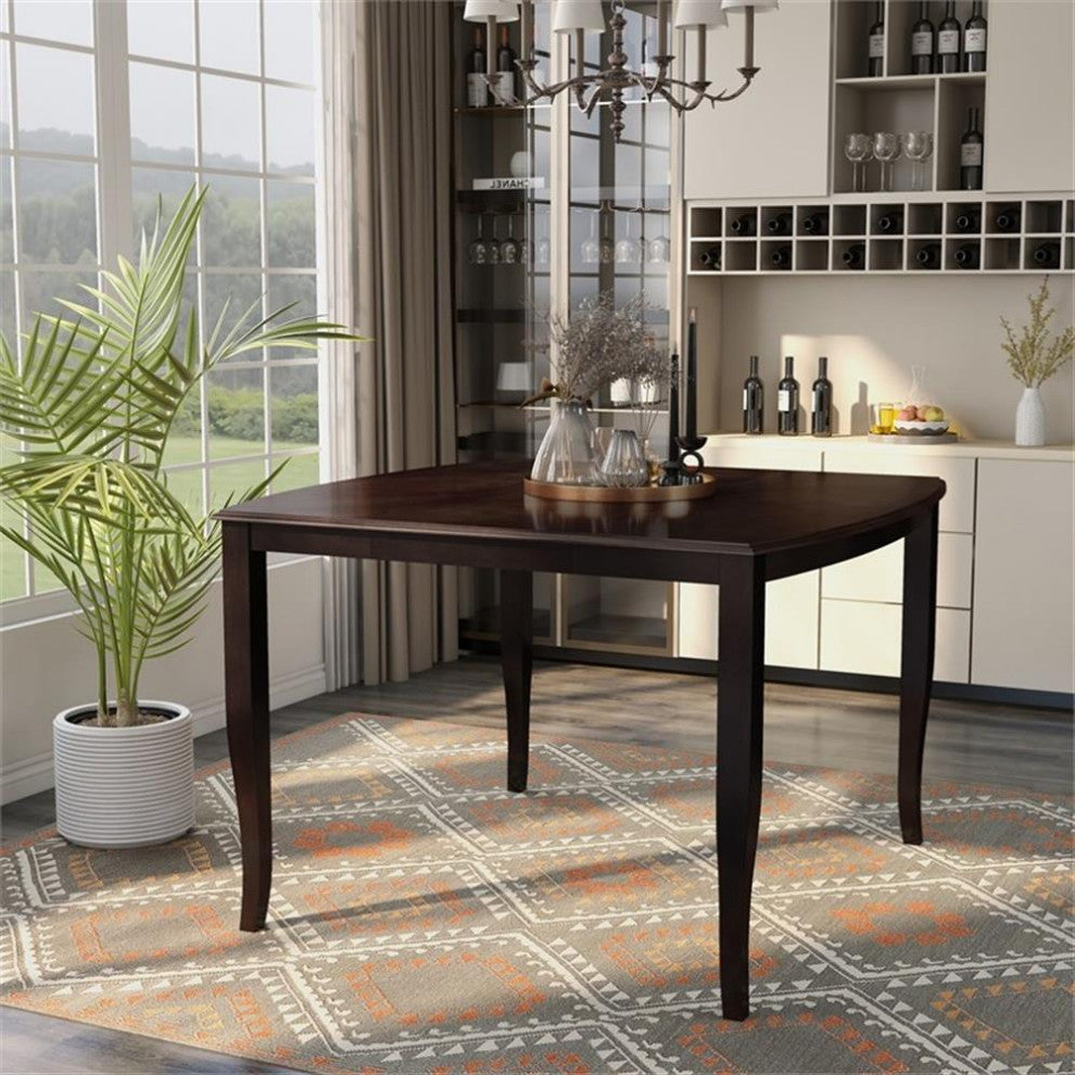 Furniture of America Arriane Wood Expandable Counter Dining Table in Espresso
