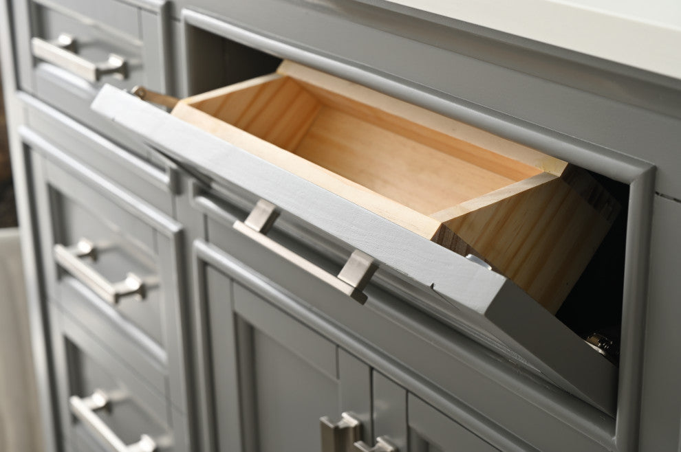 Milano 84" Gray Double Rectangular Sink Vanity