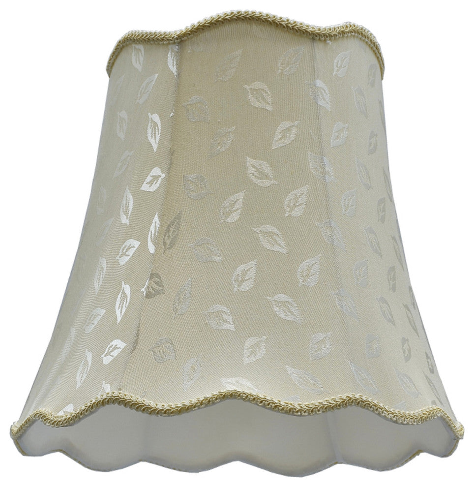 34003 Scallop Bell Shape Spider Lamp Shade, Butter Creme, 16" wide, 10"x16"x15"