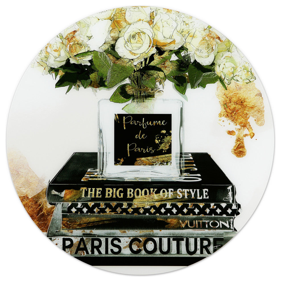 "Big Book of Style" Frameless Free Floating Tempered Glass Panel Graphic Art