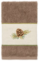Linum Home Textiles Turkish Cotton Pierre Embellished Hand Towel, Latte