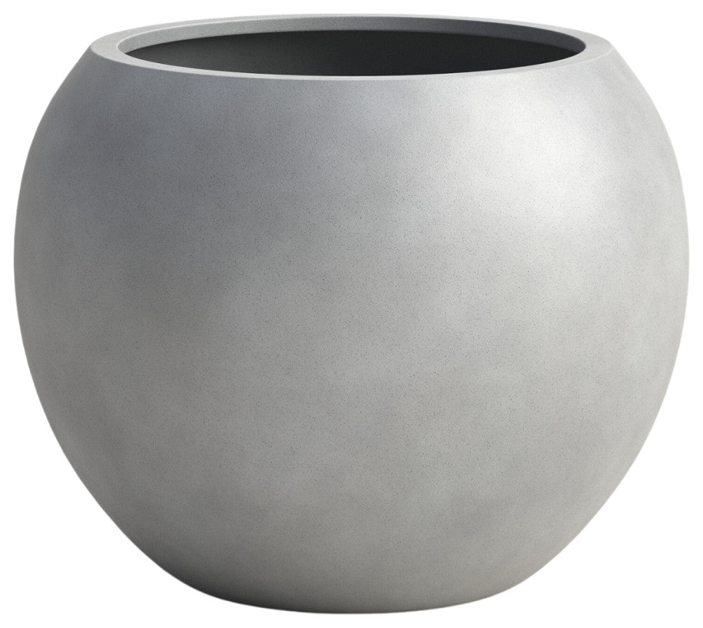 DTY Signature Mount Sherman 1-piece Fiberstone Planter, Gray, Medium